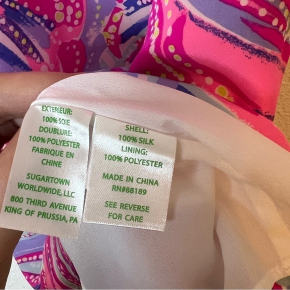 Lilly Pulitzer Jackie Shift Silk Sleeveless Mini Dress in Oh My Guava XXS - Picture 8 of 8